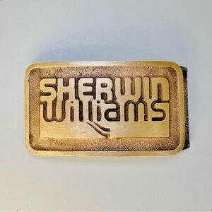 Bronze Sherwin Williams Painting Painter Paint Store 70s Vtg Belt Buckle